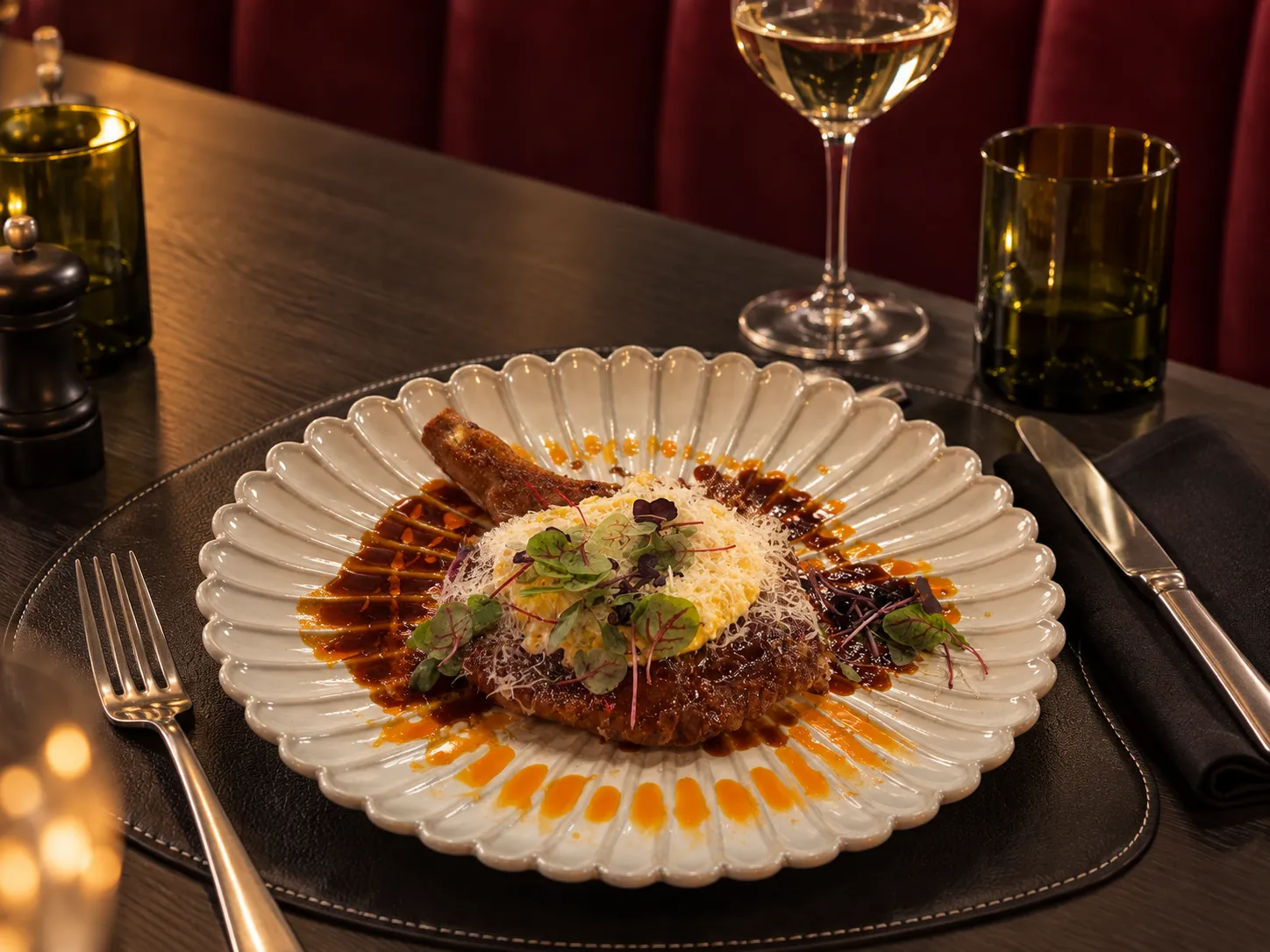 Côte de veau à la milanaise servie au restaurant Poline à Strassen